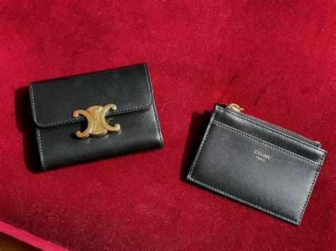 celine triomphe wallet with coin purse|Celine zipped card holder.